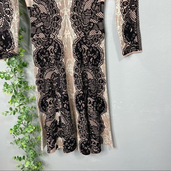 BCBGMaxAzria Bare Pink Black Lace Alma Dress - Picture 9 of 14